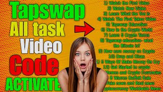 Tapswap All Task Video Codes In 1 Video  Tapswap all video code  Tapswap all day video code [upl. by Alton]