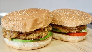 HAMBURGUESAS VEGANAS DE SOJA TEXTURIZADA  receta de soya fácil y saludable [upl. by Acquah]