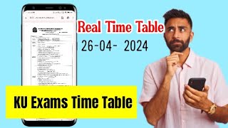 KU Exams Real Time Table 2nd 4th 6th Sem  Degree Exams Time Table Update [upl. by Otrebmal]