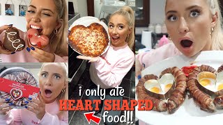 I only ate HEART SHAPED food for 24HOURS challenge [upl. by Gefen]