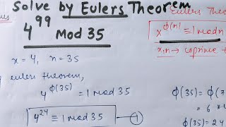 Eulers theorem numerical examples  Important for exams [upl. by Anicnarf]