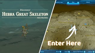 Hebra Great Skeleton Cave Location Legend of Zelda Tears of The Kingdom [upl. by Enelez]