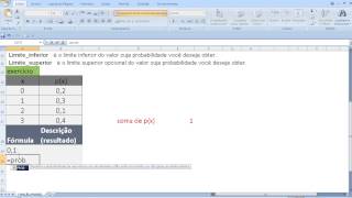 Curso de Estatística Função PROB PROBABILIDADE Estatística MATEMÁTICA na Planilha Excel [upl. by Balsam]