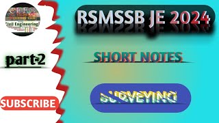 SURVEYING  part2  SHORT NOTES  RSMSSB JE  CIVIL ENGINEERING [upl. by Lynad]