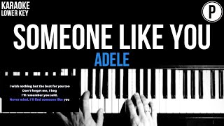 Adele  Someone Like You Karaoke LOWER KEY Slower Acoustic Piano Instrumental Cover Lyrics [upl. by Aneles]