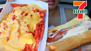 ASMR EATING CAR MUKBANG GIANT BURRITO HOT DOG CHEESE FLAMIN HOT CHIPS 먹방 REAL SOUND TWILIGHT SHOW [upl. by Avrom588]