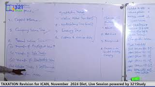 TAXATION Revision for ICAN November 2024 Diet Live Session powered by 321Study [upl. by Haman373]