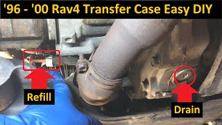 1996  2000 Toyota Rav4 Transfer Case Fluid Change Automatic AWD A540H  Easy DIY to save money [upl. by Nauqyt]