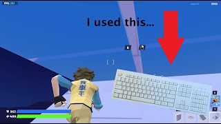 I used an OFFICE KEYBOARD in 1v1LOL [upl. by Marcille]