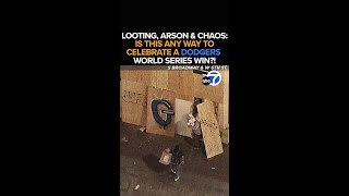 Violence looting breaks out across LA after Dodgers win [upl. by Cordier]