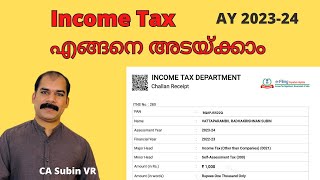 Income Tax Payment Malayalam AY 202324CA Subin VR [upl. by Eissed]