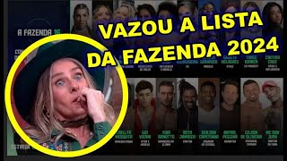 VAZOU A LISTA DA FAZENDA 16  VAI SER A MELHOR DE TODAS [upl. by Cornel280]