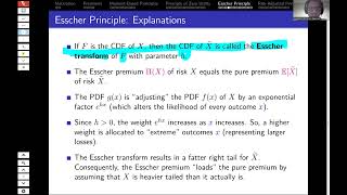 ACST3060 Esscher Premium Principle [upl. by Etessil940]