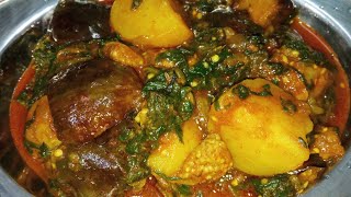 Begun aloo diye palong shak recipe  Begun palong shak  Palong shak bengali recipe [upl. by Gussi195]