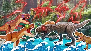 TRex Hunting Baby Stegosaurus  And Jurassic World Dinosaurs  Spinosaurus  Kosmoceratops [upl. by Akeyla]