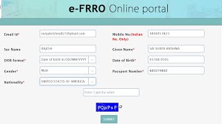 eFRRO service for Foreigners I eFRRO complete form filling [upl. by Idell]