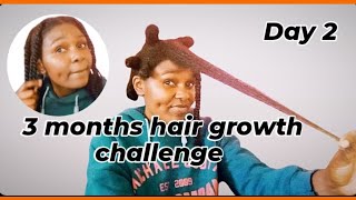 Growing My Hair Right Before Your EyesDay 2 of My 3Month Hair ChallengeUsing ONLY TWO Ingredients [upl. by Powell]