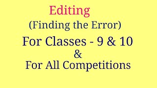 Editing  Editing class 10  Editing class 9  Error finding [upl. by Germaine]