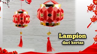 Lampion dari kertas origami  hiasan imlek  DIY Chinese New Year lantern [upl. by Esylle]