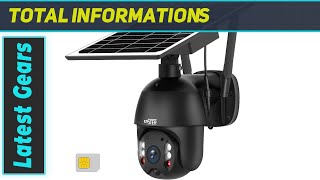 reviewENSTER 4G LTE Cellular Security Camera Wireless Outdoor Solar Powered Battery 1080P Night [upl. by Euqinommod]