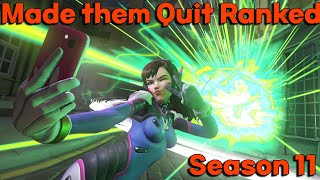 Made An Entire Team Quit Overwatch Ranked Season 11 [upl. by Raphael]