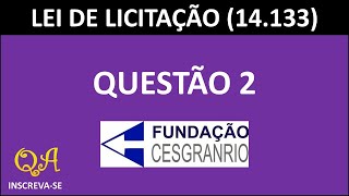 Lei de Licitações e Contratos 141332021  Questão 2  CESGRANRIO [upl. by Noryahs]