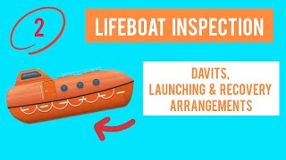 LIFEBOAT INSPECTION  Part 2  Lifeboat davits Launching amp Recovery arrangements lifeboat mariner [upl. by Spenser]