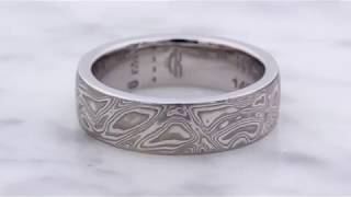 Krikawas White Mokume Gane Wedding Band [upl. by Astrahan914]