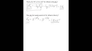 Calculate pKa from Ka and vice versa [upl. by Ecirtemed569]