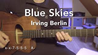 Blue Skies  chord lesson with tab  gypsy style [upl. by Ayalat]