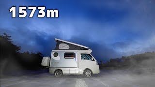 Altitude 1573m car camping  Adventure in the rainiest mountain in Japan  kei truck camperSUB [upl. by Nolaj759]