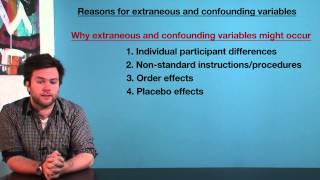 VCE Psychology  Reasons for Extraneous and Confounding Variables [upl. by Yarled834]