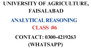 UAF MPhil amp PhD Test Preparation Class 6  UAF MPhil and PhD Admissions  Analytical reasoning [upl. by Borras]