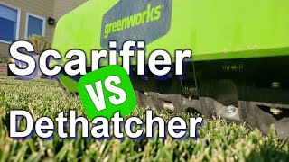 Destroying my lawn with 2 cheap scarifiersdethatchers RYOBI vs DRAPER [upl. by Ater]