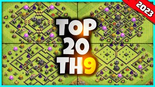 New BEST TH9 BASE WARTROPHY Base Link 2023 Top20 Clash of Clans  Town Hall 9 Farm Base [upl. by Dent]