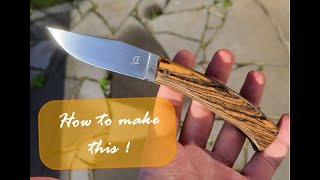 How to make a folding knife with a bocote wood handle [upl. by Hirza]