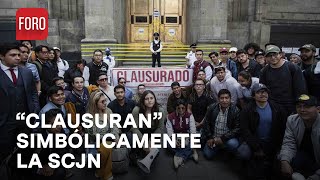 Trabajadores del PJF clausuran simbólicamente sede de la SCJN  Las Noticias [upl. by Eveam21]