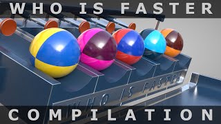 Marble Run Compilation from my WHO IS FASTER Channel ❤️ C4D4U [upl. by Jasmin]