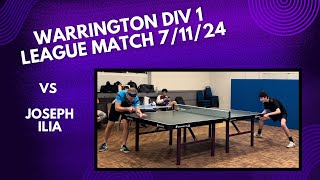 Neil Myatt vs Joseph Ilia  Warrington Div 1 League Match  71124 [upl. by Anitneuq]