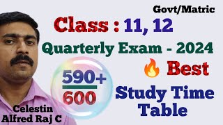 Class 1112Quarterly ExamStudy time table 2024all subjectssky physics [upl. by Dyrraj495]