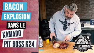 Comment réaliser un Bacon Explosion dans le BBQ Kamado K24 de Pit Boss [upl. by Rouvin657]