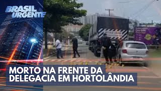 Homem é morto na frente da delegacia  Brasil Urgente [upl. by Zia]