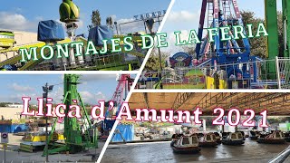 Montajes de las atracciones de la Feria de Lliçà dAmunt 2021 [upl. by O'Doneven]