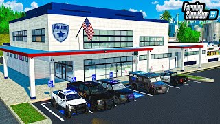 NEW POLICE STATION 4999999 POLICE CHASE  FS22 [upl. by Willem]