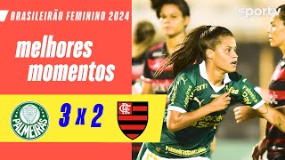 PALMEIRAS 3 X 2 FLAMENGO  MELHORES MOMENTOS  1ª RODADA DO BRASILEIRÃO FEMININO 2024  sportv [upl. by Nraa]