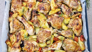 Pollo al forno con patate cipolle e pomodorini [upl. by Trilly]