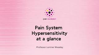 Lorimer Moseley Pain System Hypersensitivity at a glance [upl. by Granny]