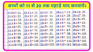 Pahada  11 se 20 tak pahada  पहाडा़  Table trick Table of 11 to 20 11 से 20 तक पहाडा़ [upl. by Auqenehs]