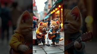 Melody of Whiskers Street Serenade kittens streetperformance plushdollart [upl. by Nahc]