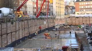 Beton verteilen auf der mega Baustelle Andreasquartier Düsseldorf [upl. by Icul]